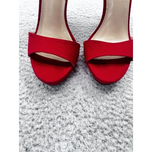 Dream Pairs Red Open Toe Platform Stiletto High Heels Ankle Straps Size 7.5 - Picture 6 of 11